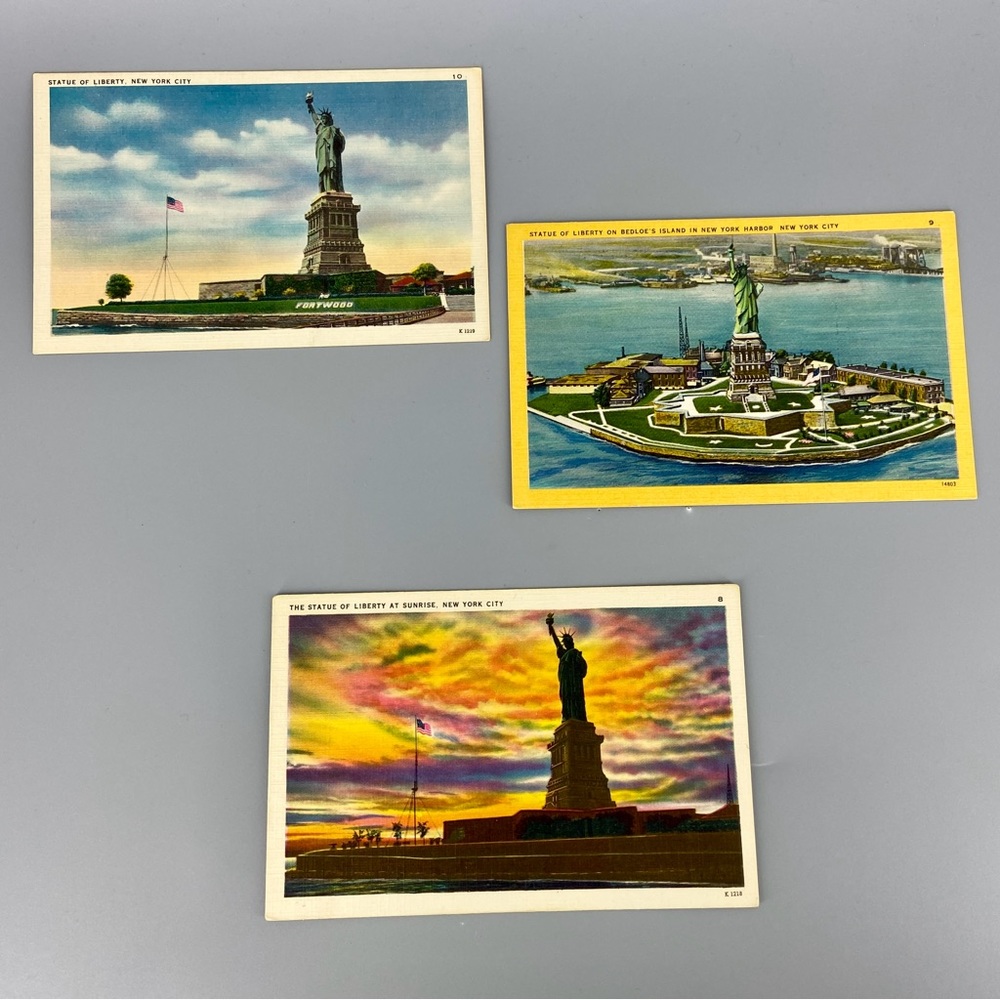 Vintage Postcards Statue of Liberty NY USA Set of 3